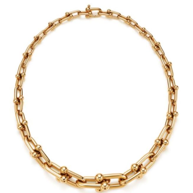 18K Gold Plated Necklace For Women, Graduated Link Necklaces Chunky Chain Choker Jewelry 18