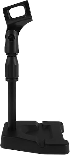 Beaupretty Adjustable Rotation Table Top Mic Stand Clamp with U-shaped Holder Sturdy Metal Desktop Microphone Stand for Gaming Singing Professional