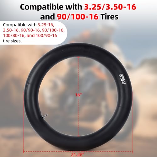 Image of AR-PRO (2-Pack) 3.00-16 3.25 /3.50-16 Inner Tubes for Dirt Bike and Off-Road Motorcycles - Heavy-Duty Butyl Rubber Tubes Compatible with 90 /100-16 100 /80-16 100 /90-16 Tires with TR4 Straight Valve Stem