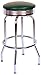 Richardson Seating Retro 1950s Chrome Swivel Bar Stool with Green Seat - 24"