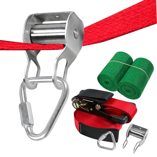 Juego de rodillos de para – Tirolesa Robusta, polea de entrenamiento de 15 m, juego exterior de acero inoxidable, incluye rodillos de suelo |