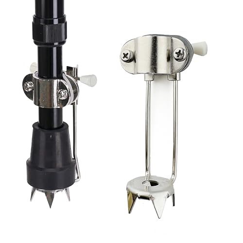 Hauscher Stainless Steel Ice Grippers for Canes, Anti-Slip Traction Cleats (1)