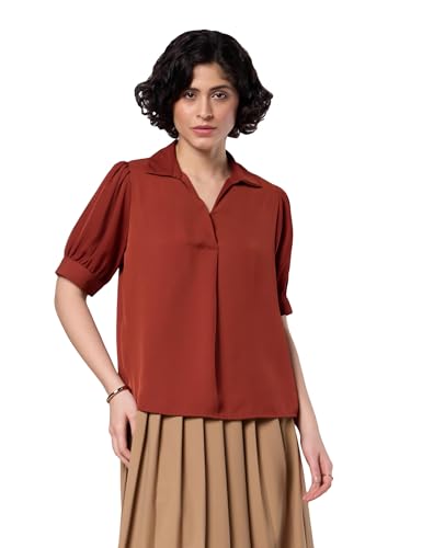 Image of Symbol Premium Women's Polyester Collared Top | Regular Fit | Desk-to-Dinner (Available in Plus Sizes)