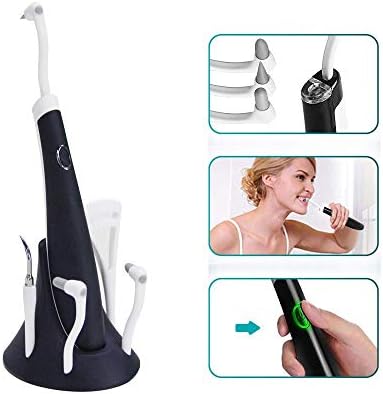 Sonic Teeth Stain Eraser & Plaque Remover,Upgrade 5-in-1 LED Light Sonic Wave Tooth Stain Cleaner Whitening with Base,Teeth Polisher Oral Hygiene Dental Cleaning Kit