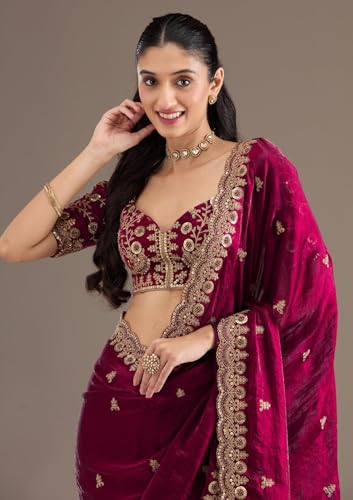 Image of Premium Butti work Saree with Heavy Embroidery & Sequin Work | Wedding Party Festive Designer Saree with Unstitched Embroidered Blouse Piece for Women