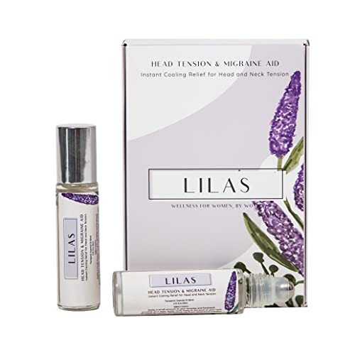 LILAS Migraine, Head and Neck Tension Relief Stick - Headache Relief Roll-on Stick with Peppermint and Lavender Essential Oils. Essential Oil Therapy for Soothing Migraine Relief