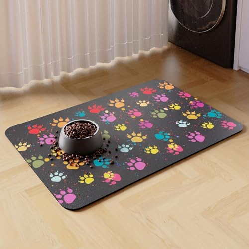Pet Feeding Mat Absorbent Dog Mat for Food and Water Bowl