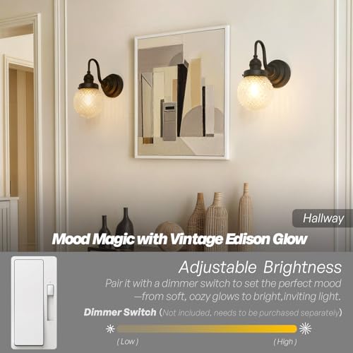 Image of Black Wall Sconce Farmhouse Bathroom Vanity Light,Clear Glass