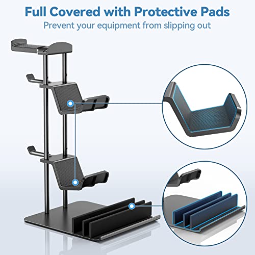 Kdd Headphone Stand, Game Controller Holder & Headset Holder For Desk, Earphone Stand With Aluminum Supporting Bar, Universal Storage Organizer Headphones/Controller/Switch/Ipad/Mobile Phone #TOP2