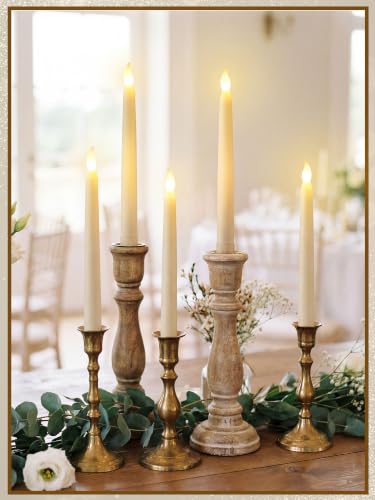 Image of Funtery 48 Pcs Flameless LED Taper Candles Battery Operated Candles Bulk Realistic LED Candlesticks Flickering for Wedding Church Party Home Decor(Ivory,8 Inch,Compact Style)