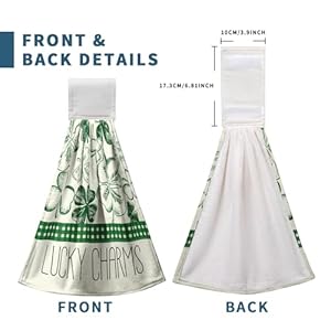 St Patrick's Day Shamrocks Hanging Hand Towels Set of 2 Lucky Charm Green Clover Kitchen Towel with Hanging Loop Seasonal Spring Fingertip Bath Towels Soft Absorbent Dish Tie Towel St Patricks Day Shamrocks Hanging Hand Towels Set of 2 Lucky Charm Green Clover Kitchen Towel with Hanging Loop Seasonal Spring Fingertip Bath Towels Soft Absorbent Dish Tie Towel