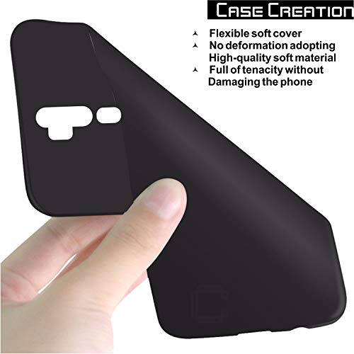 Image of Case Creation for Oppo A9 2020 Back case, Oppo A9 2020 Slim Flexible Smart Look case with 360 Camera All Angle Protection (Pure Black)