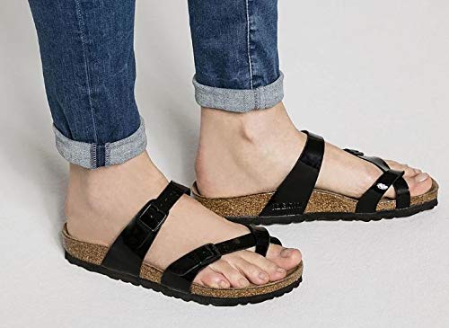Image of Birkenstock Arizona Eva Mules /Clogs Men Black Mules Shoes, Black Black Patent, 11 US