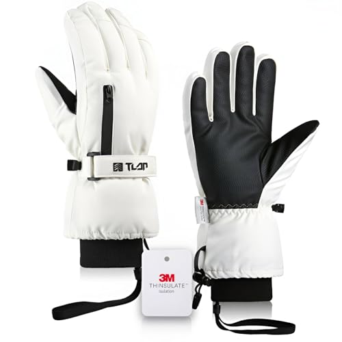 EOAMGO Skihandschuhe Herren Damen, Thermohandschuhe Winter Frauen Touchscreen, Thinsulate Handschuhe Herren, Ski Gloves Wasserdicht Winter Handschuhe für Fahrrad Motorrad...