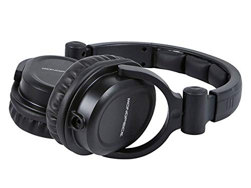 Image of Monoprice 108323 Premium Hi-Fi DJ Style Over-The-Ear Pro Headphone, Black