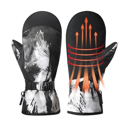 Guantes de nieve para hombre, guantes de invierno para snowboard, esquí, guantes térmicos con patrón de graffiti, guantes de esquí para motos de nieve, guantes de invierno cálidos, guantes de nieve