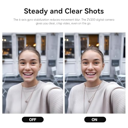 Image of SJCAM ZV200 5K 80MP Flip Screen Digital Camera | 16X Digital Zoom, Sony Sensor with 6-Axis Gyro, 9 Preset Modes, 800 mAh Digital Point and Shoot Camera for Vlogging Beginners (White)