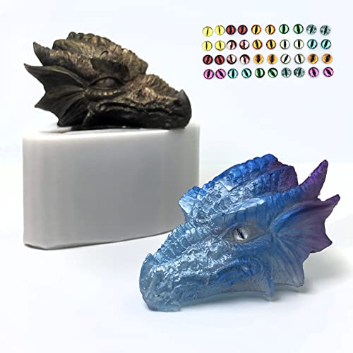 3D Large Dragon Head Silicone Molds For Epoxy Resin, Cake Decorating, Soap, Concrete, Cement, Polymer Clay #TOP1