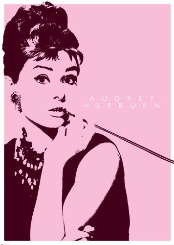 Affiche Audrey Hepburn grand format 140x100 cm finition encapsulée haute durabilité