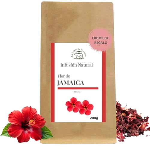 Flor de Hibisco Entera 100 % Natural 200 g – Té de Jamaica para Adelgazar – Infusión Fría o Caliente – Hibiscus Entero y Puro a Granel