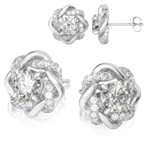 Boucles d'oreilles moissanite argent femme mariage brillant