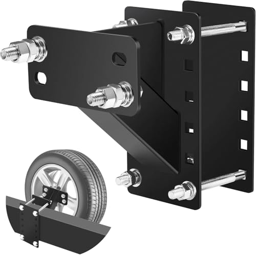 Soporte de neumático de repuesto, soporte de remolque con diseño de 3 tuercas, soporte resistente, se adapta a ruedas de remolque de 4, 5 y 6 lengüetas en patrones de pernos de 4 pulgadas, 4.5