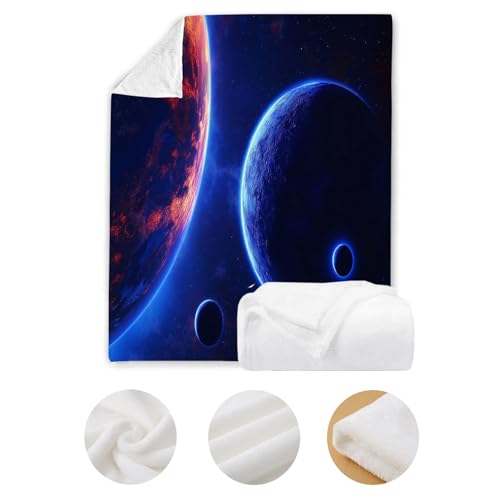 Jeté de canapé espace bleu foncé couverture chaude pour soirées d'hiver - 8