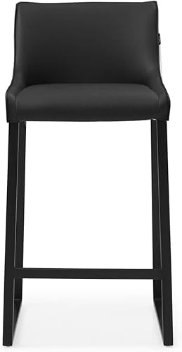 Miniatura 29 de ZURI Helena - Silla de comedor de cuero sintético blanco y negro con patas revestidas en polvo negro Negro/Blanco,Negro /Gris