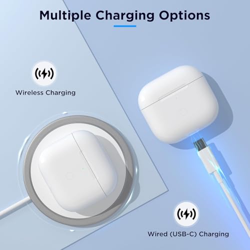 Image of Wireless Charging Case Replacement Compatible with AirPods 4th Generation, AirPods 4 Charging Replacement Case with Bluetooth Pairing Sync Button, No Earbuds(Only USB -C Port)