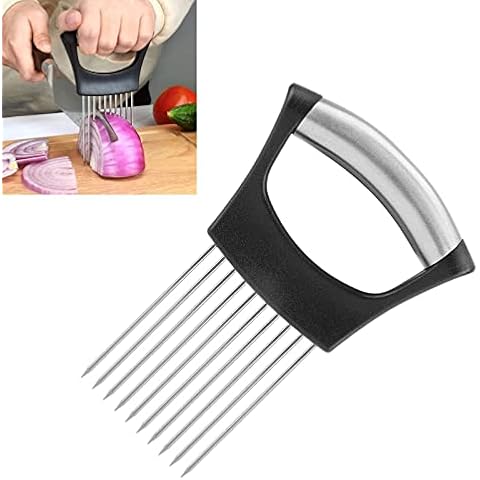Zwiebelgabel aus Edelstahl, Stainless Steel Onion Cutter Holder, Zwiebelnadeln, Geeignet zum Schneiden von Fleisch Cover