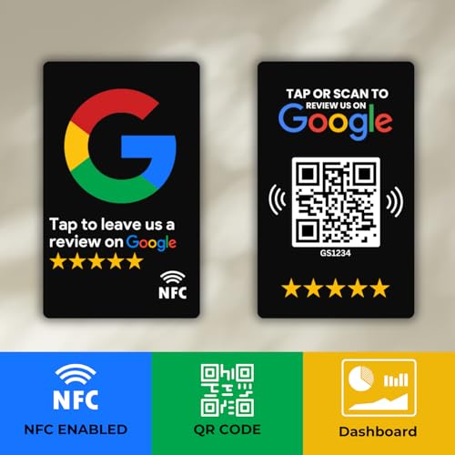 tinydabba Review NFC Card Black | Along with QR Code | Boost Business Reviews with Tap or Scan | Pre-Configured PVC Card | Works with any NFC-Enabled Smartphone | With Dashboard by tinydabba - 2