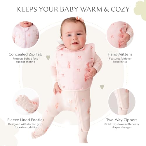 Image of Bamboo Little Soft Baby Footie Pajamas, Baby Clothes, Newborn Sleepers, 95% Viscose and 5% Spandex, 0-24 Months