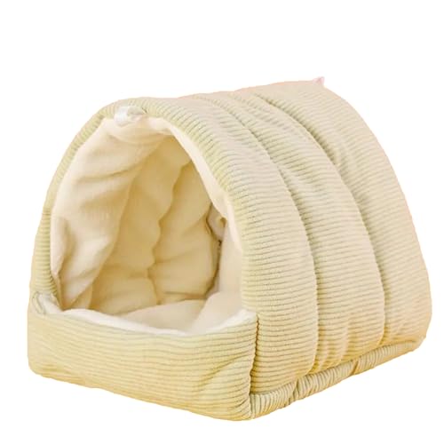 ARYRA モルモット フェレット うさぎ ベッド ハウス 家 小屋 寝床 隠れ家 吊り下げる鳥暖かい巣箱 ハムスターハンモック ハリネズミ ハウス ドーム型冬用ペットベッド 小動物ハウス 遊び場 寝床 ライトグリーン 15*15*14.5cm