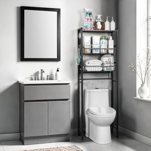 Over The Toilet Organizer - 3-Tier Bathroom Storage Cabinet Over ...