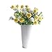 Ciieeo Künstlicher Lilienstrauß aus Seide Gefälschte Blumen für Hochzeitsarrangements und Heimdekoration Weiß und Gelb Pflegeleichtes Blumenarrangement für Jahreszeiten