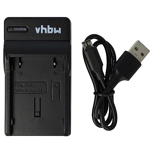 vhbw USB Ladegerät kompatibel mit JVC BN-V408U-H, BN-V408-H, BN-V408U-B, BN-V408U, BN-V408 Kamera Camcorder/Akku - Ladeschale, Ladeanzeige, 8,4 V