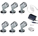 Xking 12V 1W LED Spotlight/Cabinet Light/Jewelry Lamp/Ceiling Light/Display Cabinet Light/Museum/Wall Light ANG PWM in-line Dimmer - Warm White 3000K (Set of 6)