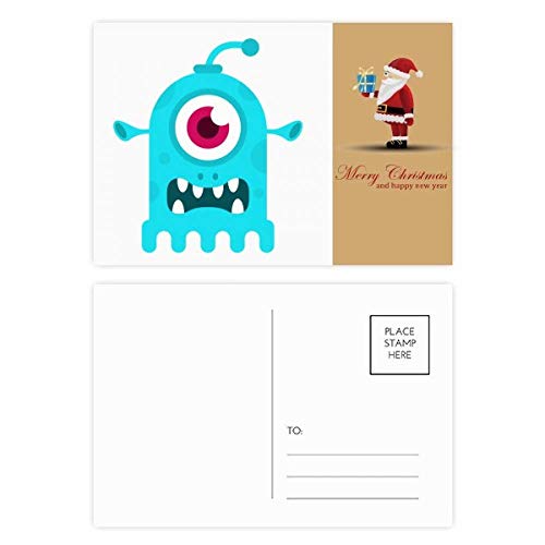 Cartes postales Père Noël Univers et Alien Blue Cyclops x20