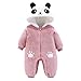 Borlai Baby Jungen Mädchen Kapuzenpullover Panda Strampler Winter Warm Mantel Schneeanzug Homewear Outfit Gr. 68, rose