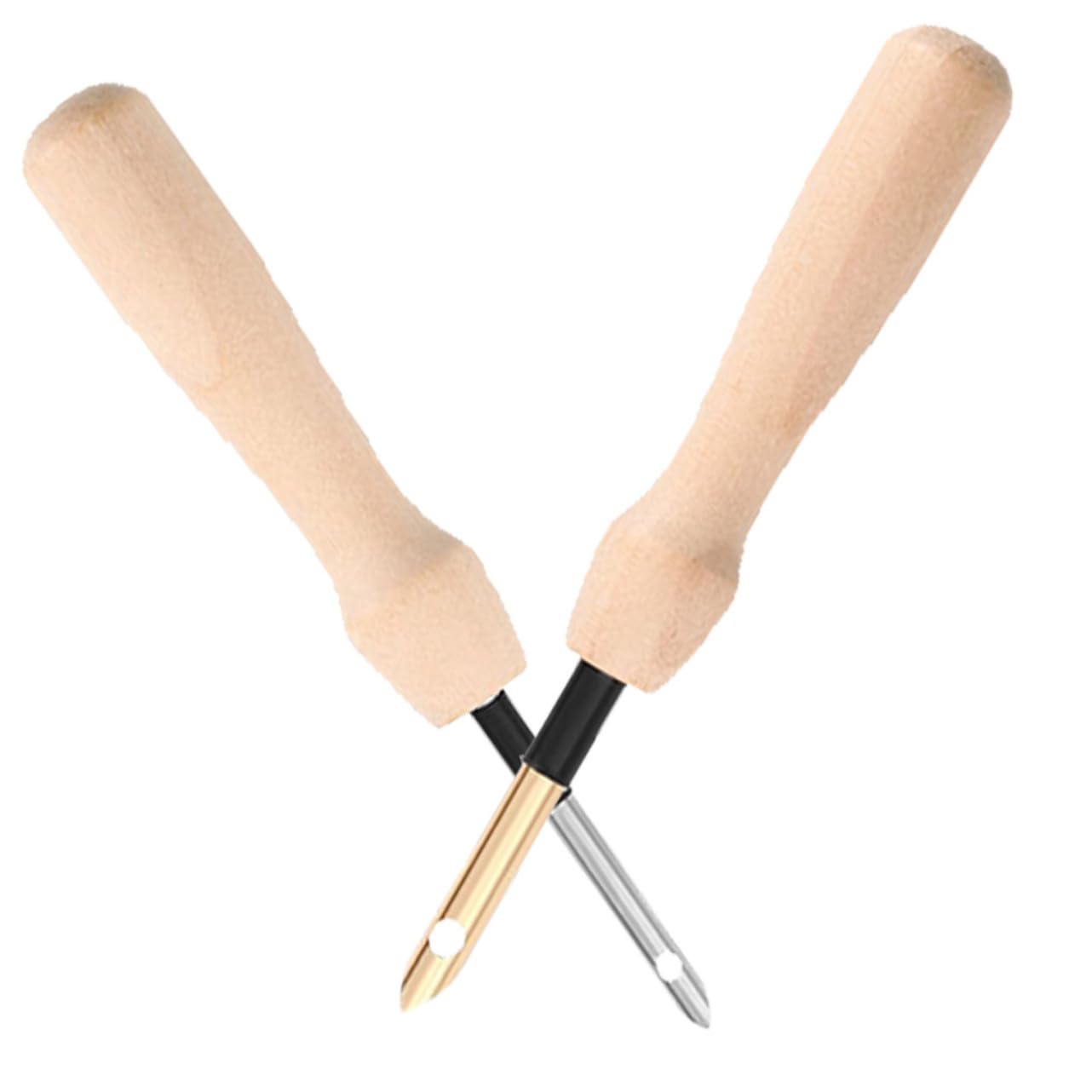OSALADI 5 Sätze Holzgriff Nadel Stickerei Stoff Nadelvlies Anlasser Stich Stickmaterial DIY -nähwerkzeuge Stanznadel Zum Sticken Selber Machen Sticknadel Rostfreier Stahl 2 Stück * 5