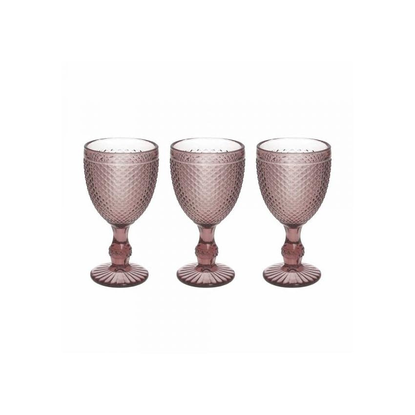 Tognana Diamante Set 3 calici cc 280 in pasta di vetro ciclamino
