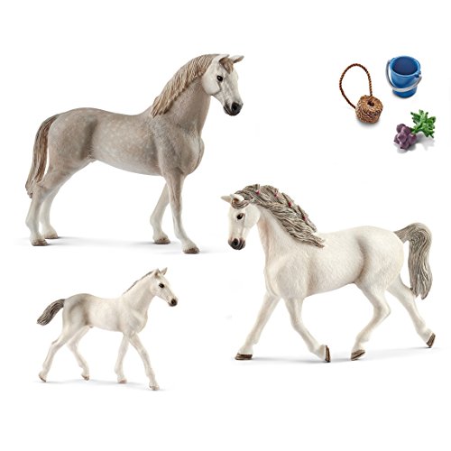 Preisvergleich Produktbild Schleich Holsteiner Familie (13858 + 13859 + 13860) + 42196 Pferdefutter