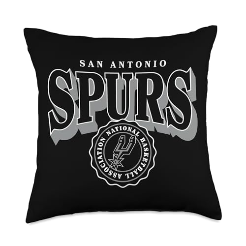 NBA - San Antonio Spurs Arched Crest Black And Silver Throw Pillow