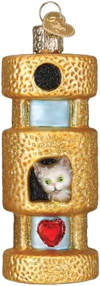 Old World Christmas Cat Tower Glass Blown Ornament for Christmas Tree
