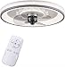 Ventilateur de plafond moderne de 18 pouces à la lumière et à la télécommande, des lames acryliques invisibles en intérieur LED Lustre, ventilateur de plafond semi-chasseur à 3 couches à 3 couleurs fo
