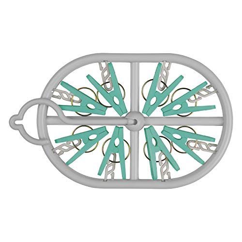 Mini Varal Oval com 8 Prendedores, LAV9386, Flash Limp