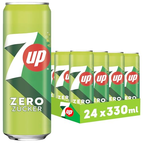 7UP Zero, Zuckerfreie Limonade mit Zitronen- und Limettengeschmack in der Dose, EINWEG Dose (24 x 0,33 l)