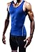 NELEUS Men's 3 Pack Athletic Compression Under Base Layer Sport Tank Top,01,Black,Grey,Blue,L,EUR XL