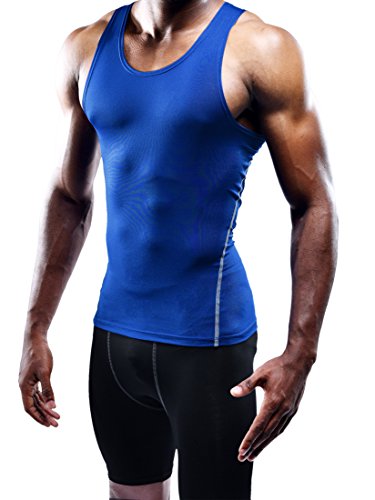 Image of NELEUS Men's 3 Pack Athletic Compression Under Base Layer Sport Tank Top