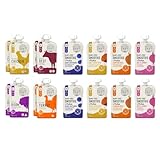 Serenity Kids Sweet & Savory Baby Food Pouch Medium Bundle: Free Range Chicken & Turkey, Grass Fed Beef & Bison + Dairy Free, Organic Smoothies, 24 Count, Organic Vegetables, No Added Sugar, 6+ Months